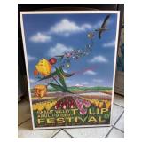 1989 Skagit Valley Tulip Festival Print on wood