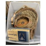 Tub of Natural Woven Items for Crafting