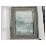 Painting of white doves (garage side room)