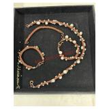 Copper made jewelry with leather boxes