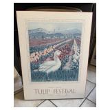 1993 Skagit Valley Tulip Festival Print on wood