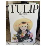 1988 Skagit Valley Tulip Festival Print on wood