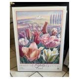 1990 Skagit Valley Tulip Festival Print on wood