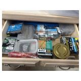 Drawer lot of building supplies