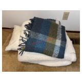 Throw Blankets and Pillow Lot         (Spare