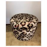 Padded Cheetah Print Organizer ottoman