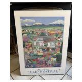 1997 Skagit Valley Tulip Festival Print on wood