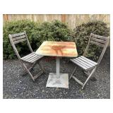 Sturdy Metal Table and wood chairs
