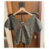 green floral puff sleeve blouse by Madewell in a