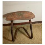 vintage industrial metal stool (master closet)