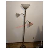 Tall Brass and Glass Decorative Floor Lamp