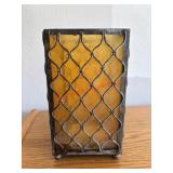Glass Panel and metal Candle Lantern
