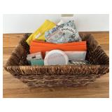 Woven Basket with contents              (Sunroom)