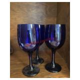 Cobalt Blue Wine Glasses        (Kitchen)