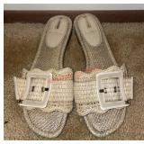 Sam Edelman Women's Bambi Raffia Buckle Slide