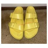Yellow Birkenstocks size 9. (Master closet )