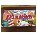 American in a box game board (garage side room)