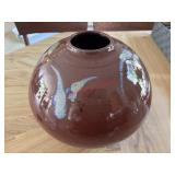 Signed Studio Pottery Pot Belly Vase Signed