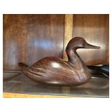 Solid Wood Carved Duck Decoy
