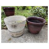 Two Plastic Planter Pots      (FrontOUTSIDE)