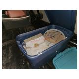 Tote with contents- under house