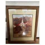 Framed Large Scenic Print of Church