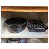 Roasting Pan lot Shelf lot             (Kitchen)