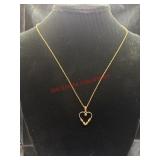 1/20 14K- GF Dainty Chain with Gold toned heart