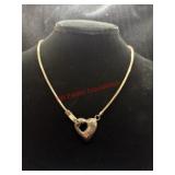 Thick sterling Heart Necklace (heart is magnetic)