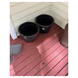 Two Plastic Planter Pots      (FrontOUTSIDE)