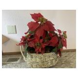 large Woven Basket and Faux Flowers
