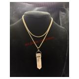Extra long Sterling Chain with Crystal pendant