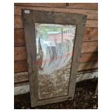 Vintage mirror- right of garage