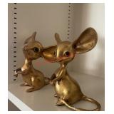 vintage solid brass mouse figurines (LRnook)
