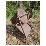Concrete mixer, tractor on site to load - end of