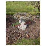 Outdoor birdbath, outside yard