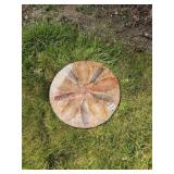 Pieces of stone in resin, outside by house