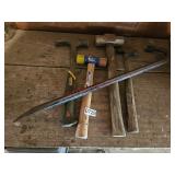 Hammers and a crow bar - garage