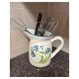 VTG Ceramic Pitcher and Utensils