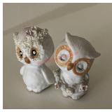 miniature porcelain owl figurines (LR nook)