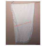 vintage white fringed tablecloth (downstairs