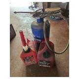 Pump sprayer and fuel can - garage