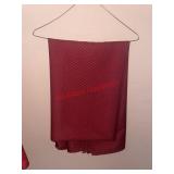 Red table cloth unknown size (downstairs bedroom)