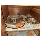 Gold Trim Glass Serving Trays lot