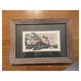 Framed frog photo (dinning room)