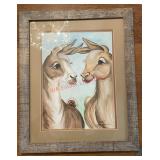 painting of two llamas (dinning room)