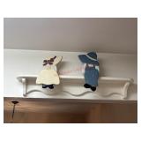 Wood White Shelf with Wood Decor
