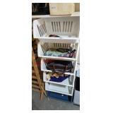 Plastic Shelves and contents (garage 1 Side