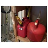 Two Smaller Gas Cans with contents