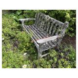 Sturdy Weathered Garden Bench     (right Side of